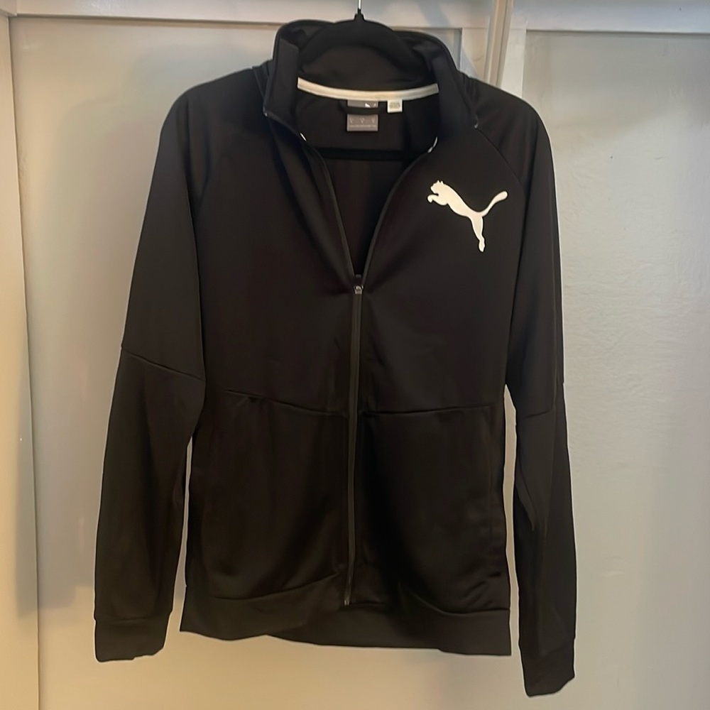 Black Puma Lightweight Jacket with White Accents!